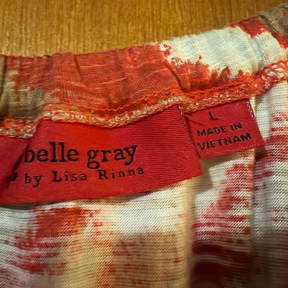 Lisa Rinna Collection Red Tan Off Shoulder Resort Tunic - Picture 2 of 6